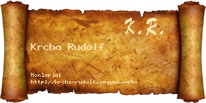 Krcho Rudolf névjegykártya